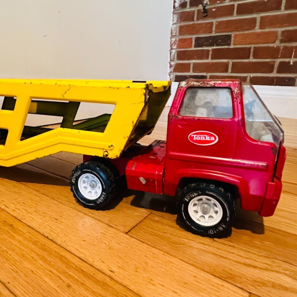 Vintage 1970's Mighty Tonka Pressed Steel 34" Car Carrier Transporter #3991 - Picture 2 of 16